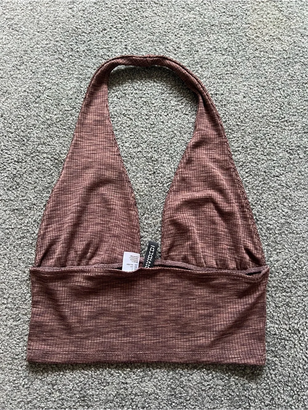 H&M Ribbed Halter Tank Top Rust - Picture 3 of 4